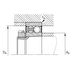 {(dio)S 2210-K-2RS-TVH-C3, (j) DIN 630 (bio)(zhn)Ҫߴ, FF 1:12ɂ(c)ܷ